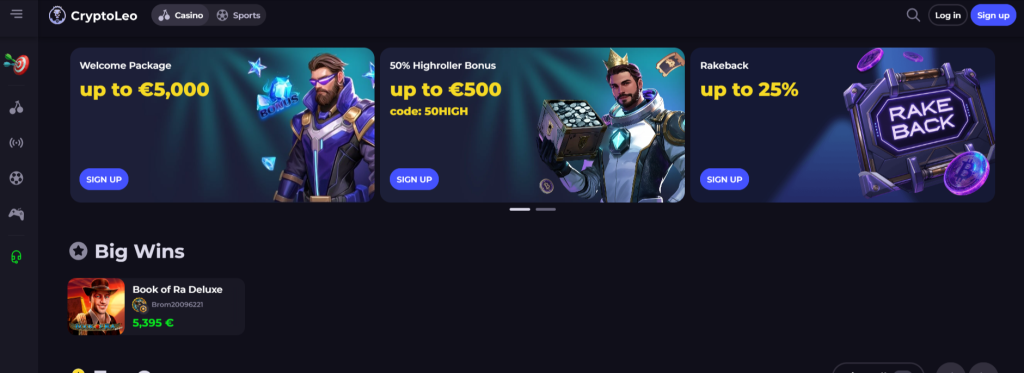 Cryptoleo Online Crypto Casino Cashback Up To 25 11 03 2024 03 17 PM